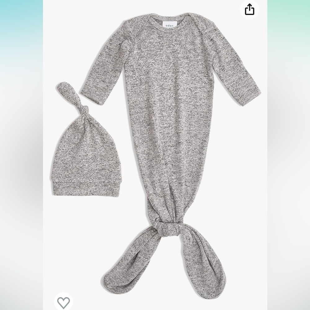 Softest Knotted Sleeping Gown & Knotted hat